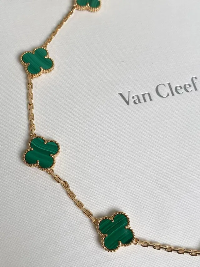 Van Cleef & Arpels Alhambra Dez Motivos Colar de Malachita 6