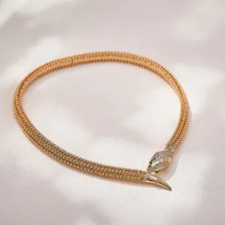 Van Cleef & Arpels Serpent Bohème মাল্টি-স্ট্র্যান্ড বীডেড গোল্ড নেকলেস
