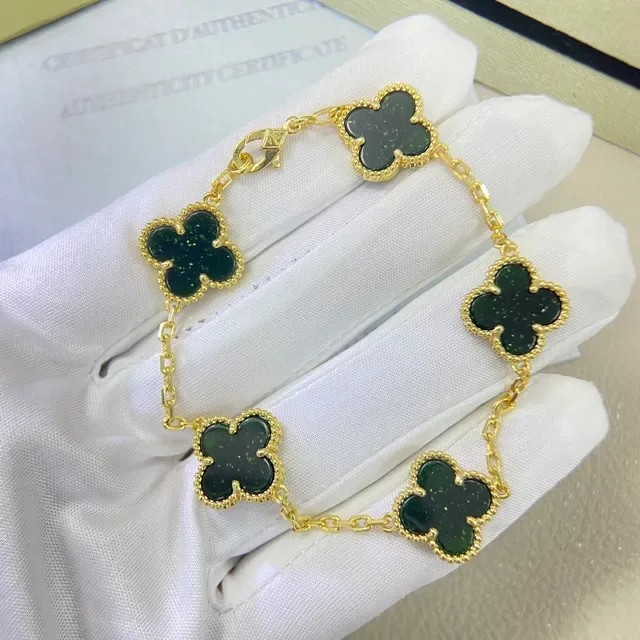 Van Cleef & Arpels Alhambra Black Stone Gold and Silver Tone Chain Bracelets 4