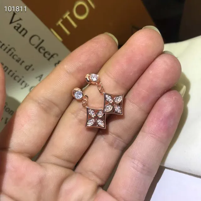 Van Cleef & Arpels Alhambra Pavé Four-Leaf Clover Dangling Earrings 4