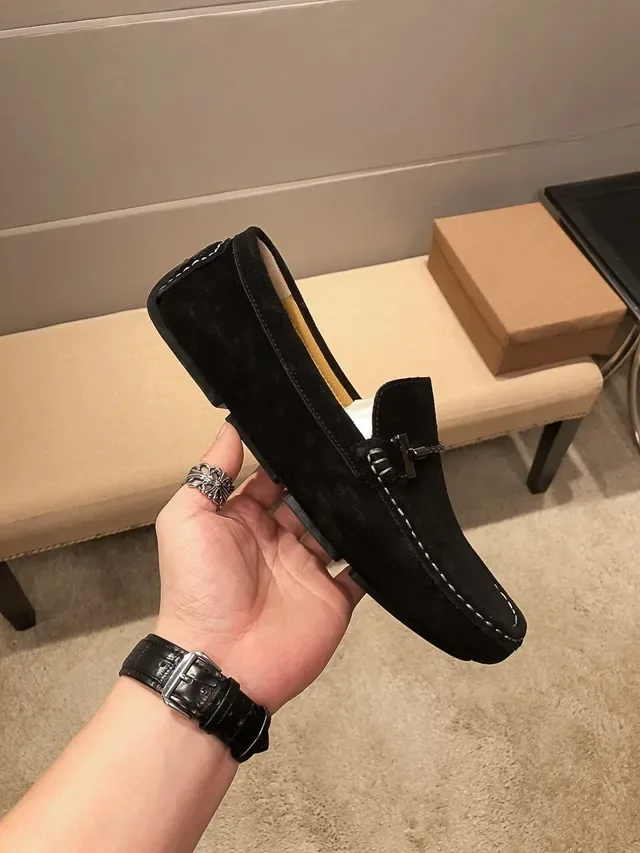 Versace Chain Reaction কালো সুয়েড লুফার 9