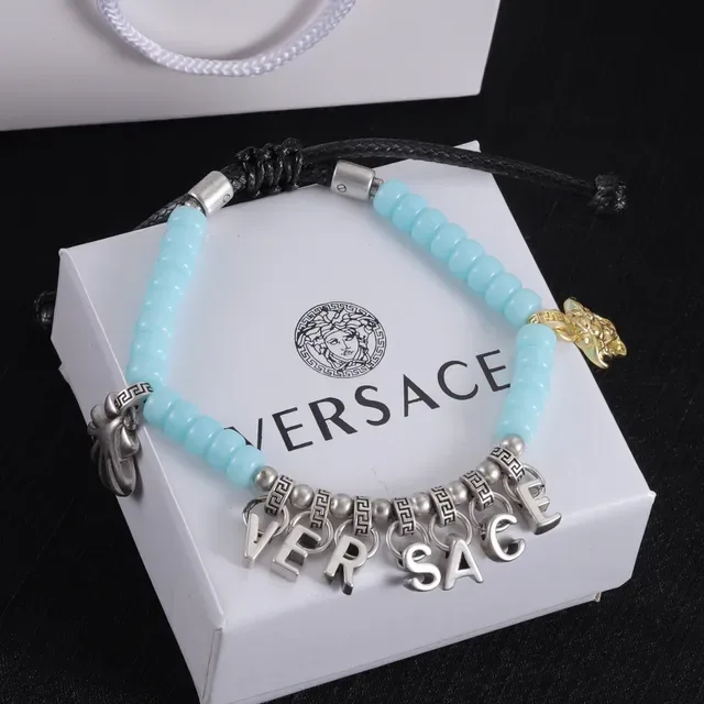 Versace Chain Reaction 蓝色银色 串珠 魅力 装饰 项链 3