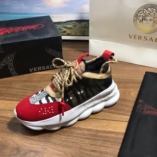Versace Chain Reaction 红色 黑色 米色 厚底运动鞋