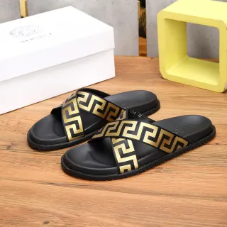 Versace Greca Odissea 黑金拖鞋