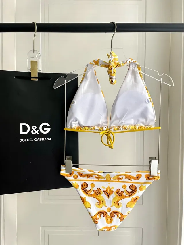 Versace Greca Print Top Halter Triângulo e Biquíni de Cintura Baixa Roupas de banho 5