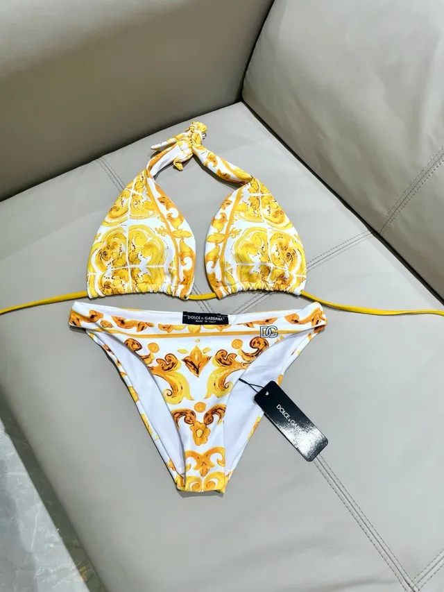 Versace Greca Print Top Halter Triângulo e Biquíni de Cintura Baixa Roupas de banho 10