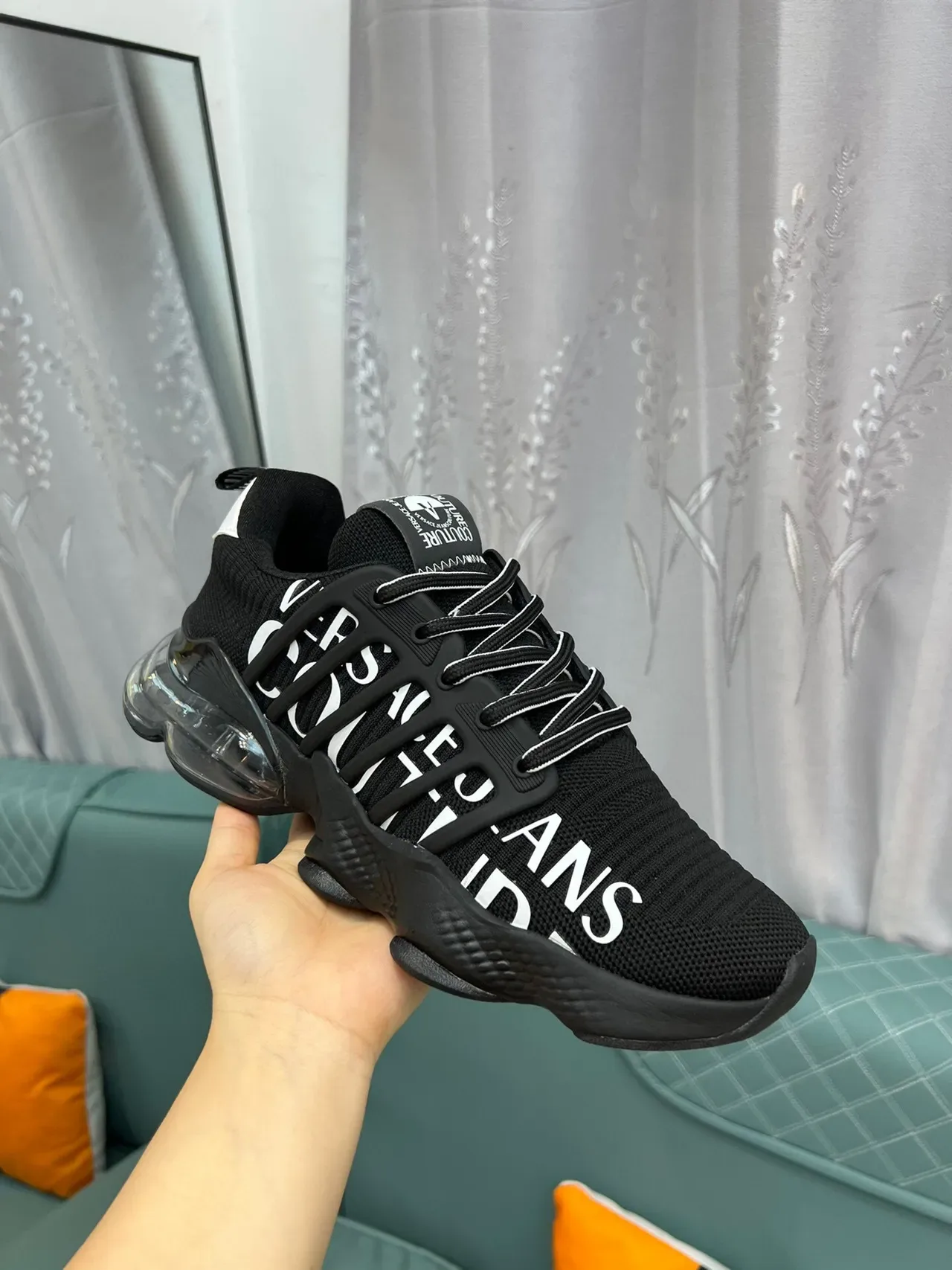 Versace Jeans Chain Reaction Noir Blanc Transparente Sneakers Lifestyle 7