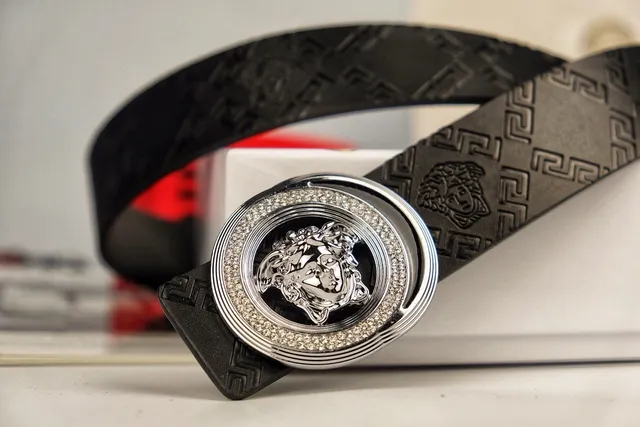 Versace Medusa Ceinture en Cuir Halo de Cristal 4
