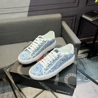 Versace Odissea Barroco Jacquard Azul Blanco Tênis Lifestyle