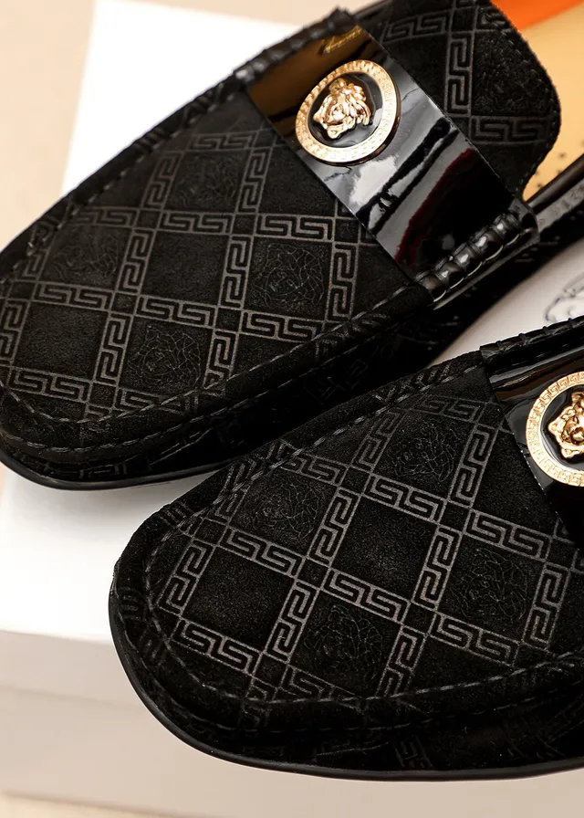 Versace Odissea أسود برتقالي مع نمط Greca على الجزء العلوي مشبك برأس Medusa لافر 9