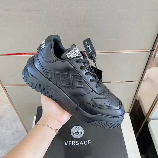 Versace Odissea Zapatillas Lifestyle de Cuero Monocromáticas 6