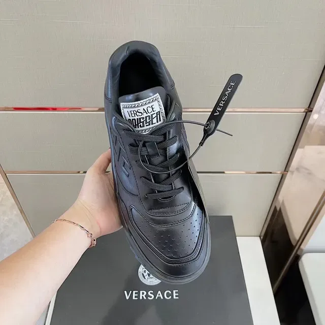 Versace Odissea Zapatillas Lifestyle de Cuero Monocromáticas 7
