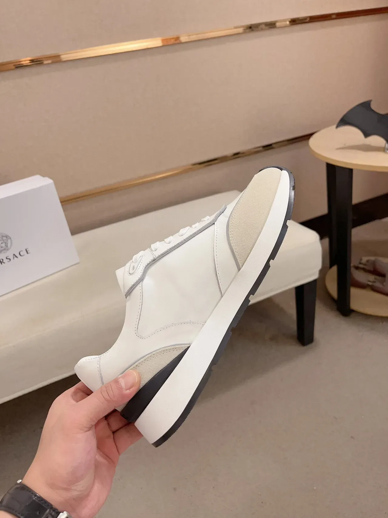 Versace Odissea White and Beige Lifestyle Sneakers 5