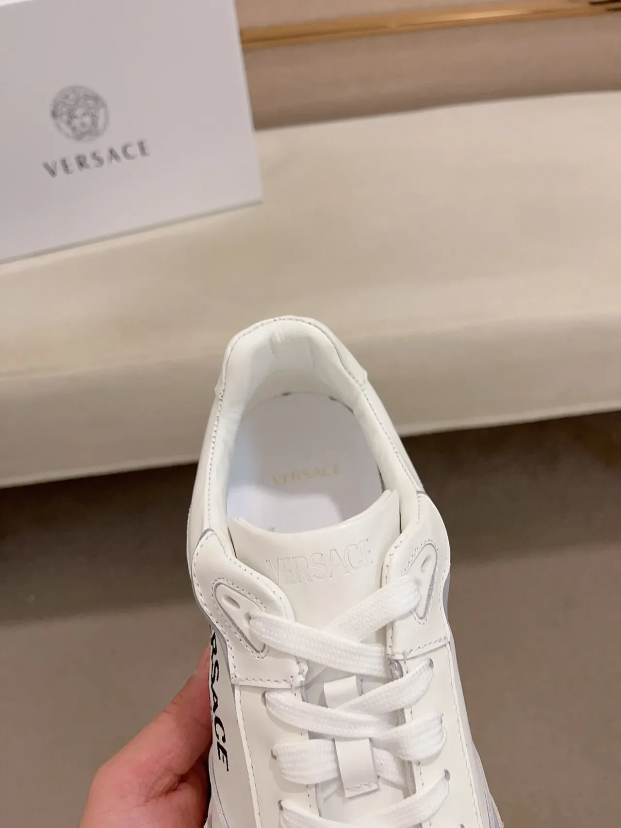 Versace Odissea White and Beige Lifestyle Sneakers 6
