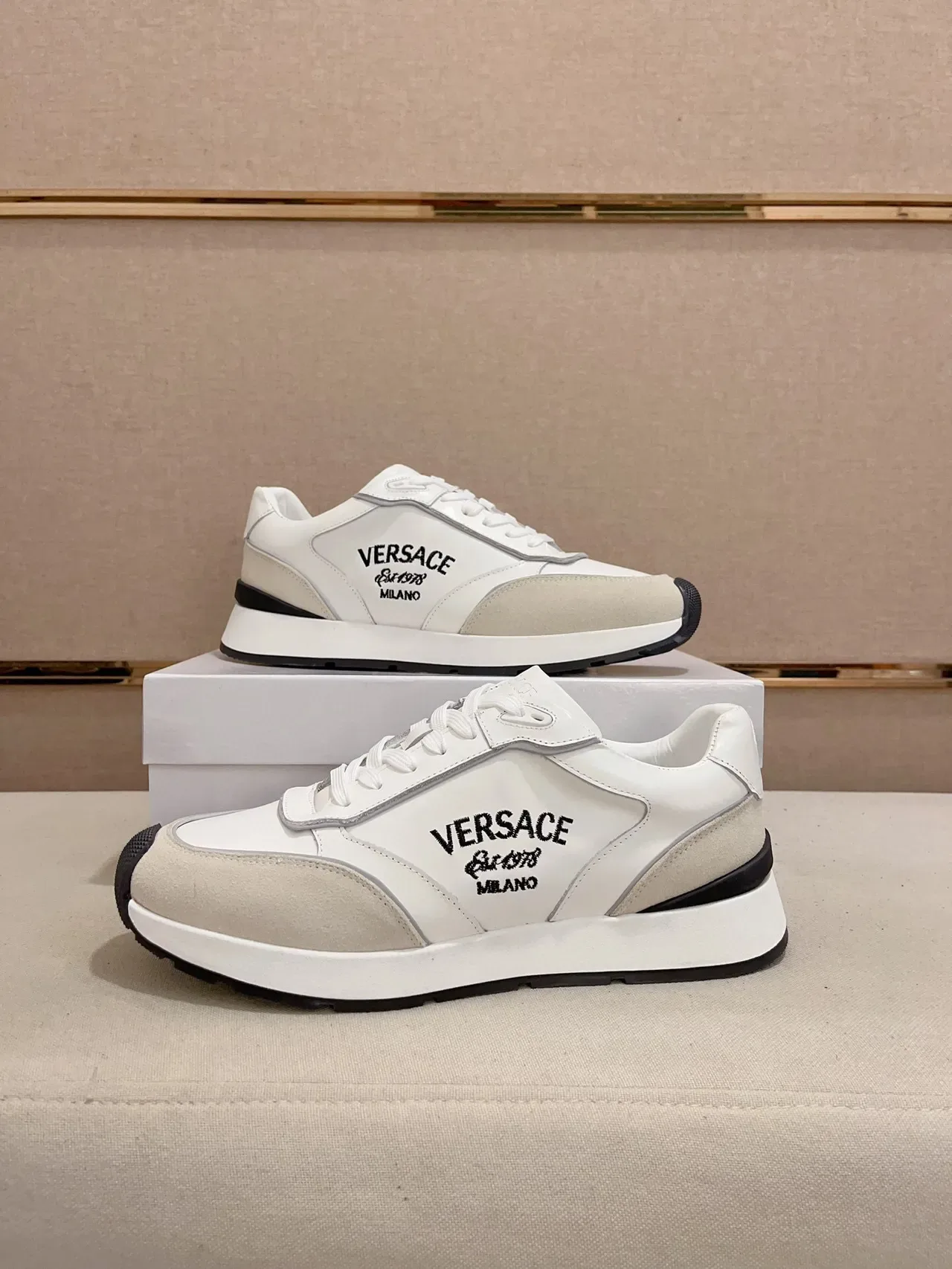 Versace Odissea White and Beige Lifestyle Sneakers 7