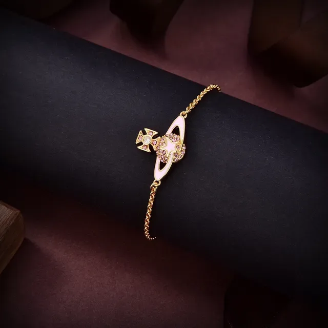 Vivienne Westwood Orb 粉色搪瓷金色调项链 2