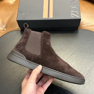 Zegna Brown Suede Chelsea Boots by Zegna — boots supplier, yupoo album photo