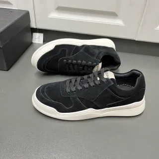Zegna Lifestyle Sneaker Black White Suede Upper Layered Panel Construction Sneakers