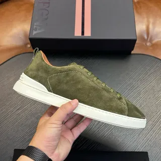 Zegna जैतूनी हरा सुड लाइफस्टाइल स्नीकर