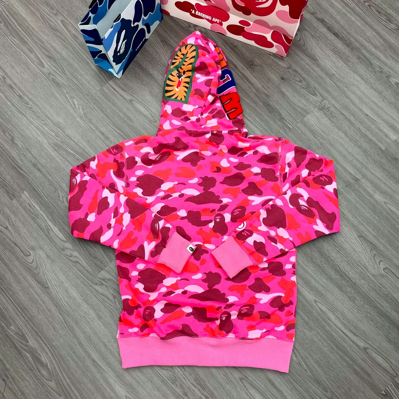 A Bathing Ape ABC Camo Shark Multicolor Full-Zip Front Camouflage Print Hoodie 2