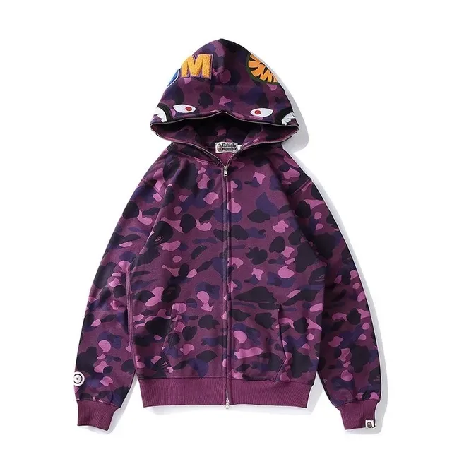 A Bathing Ape ABC Camo Shark Multicolor Full-Zip Front Camouflage Print Hoodie 9