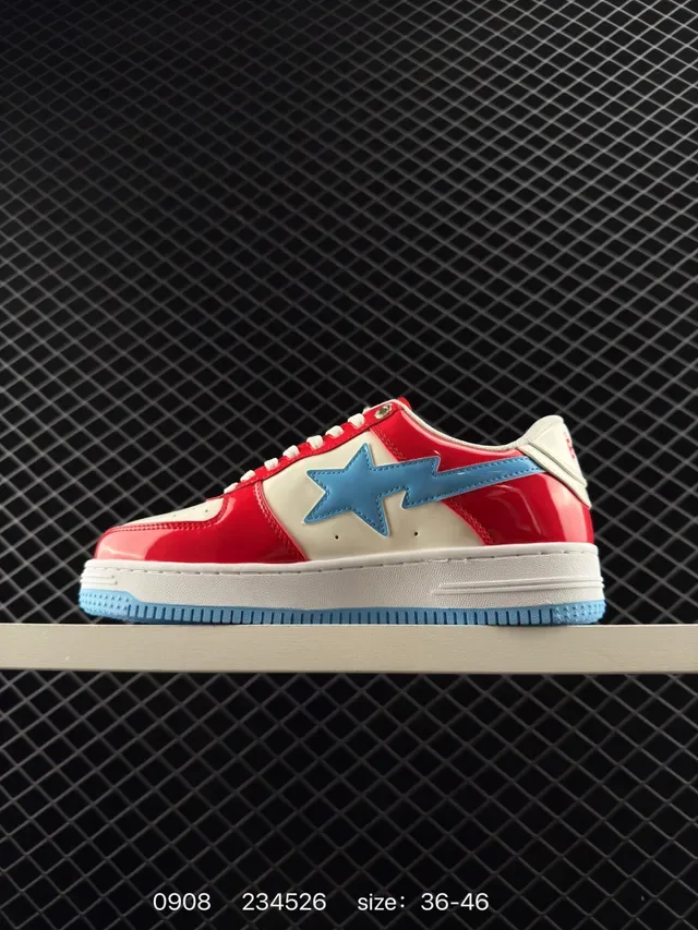 A Bathing Ape BAPE STA Red White Blue Lifestyle Sneakers 7