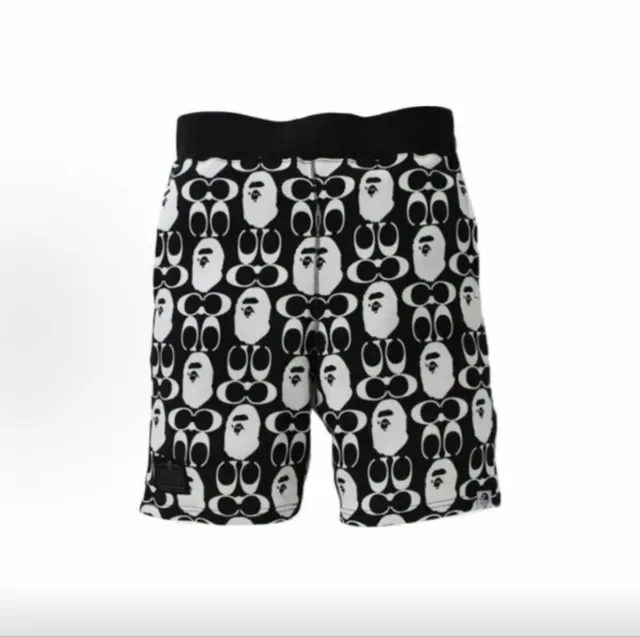 A Bathing Ape Graphic-Print Elastic-Waist Shorts 2