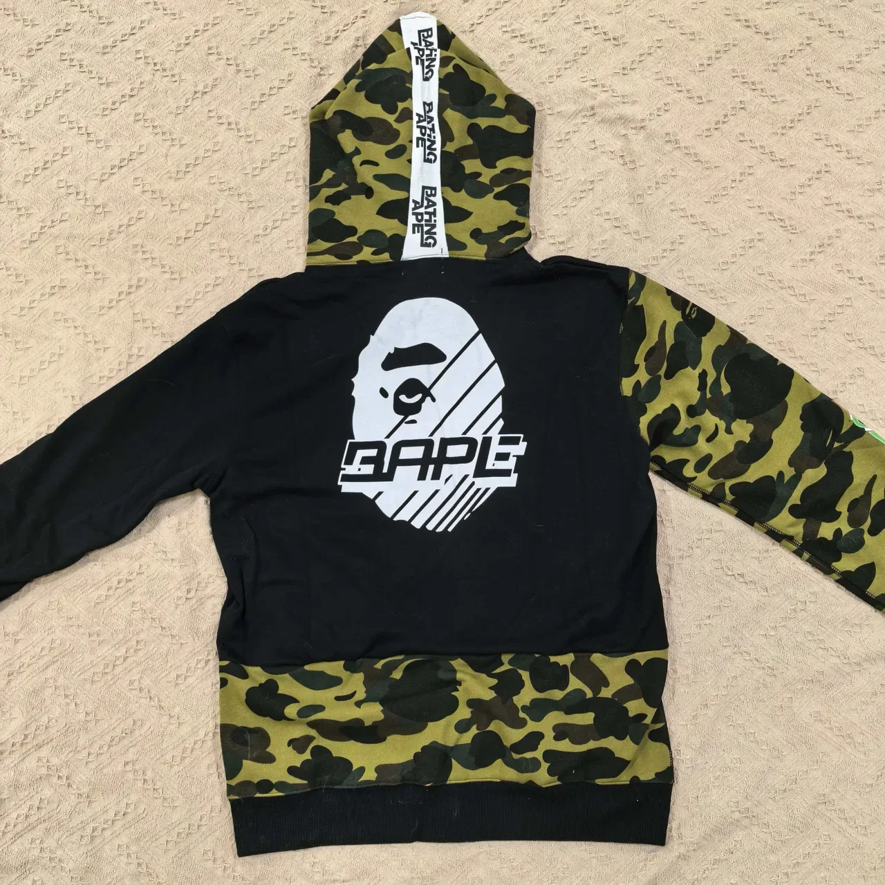 A Bathing Ape Shark কালো আর্মি গ্রিন Goggle-Mask Hood এবিসি ক্যামো স্লিভস হুডি 2
