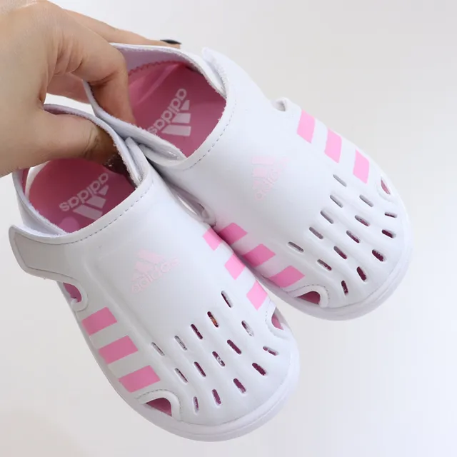 Adidas Adilette Aqua White Pink স্লিপ-অন ছিদ্রযুক্ত উপরের ক্যাজুয়াল স্যান্ডাল 3