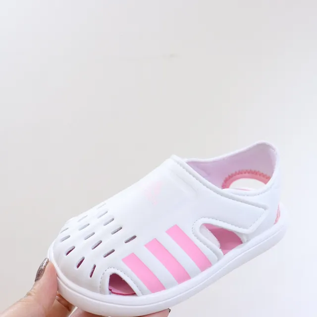Adidas Adilette Aqua White Pink স্লিপ-অন ছিদ্রযুক্ত উপরের ক্যাজুয়াল স্যান্ডাল 5