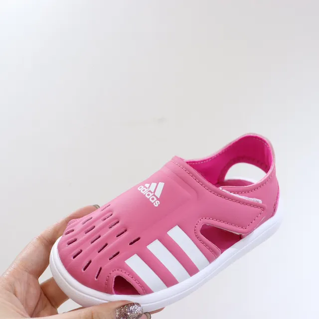 Adidas Adilette Aqua White Pink স্লিপ-অন ছিদ্রযুক্ত উপরের ক্যাজুয়াল স্যান্ডাল 17