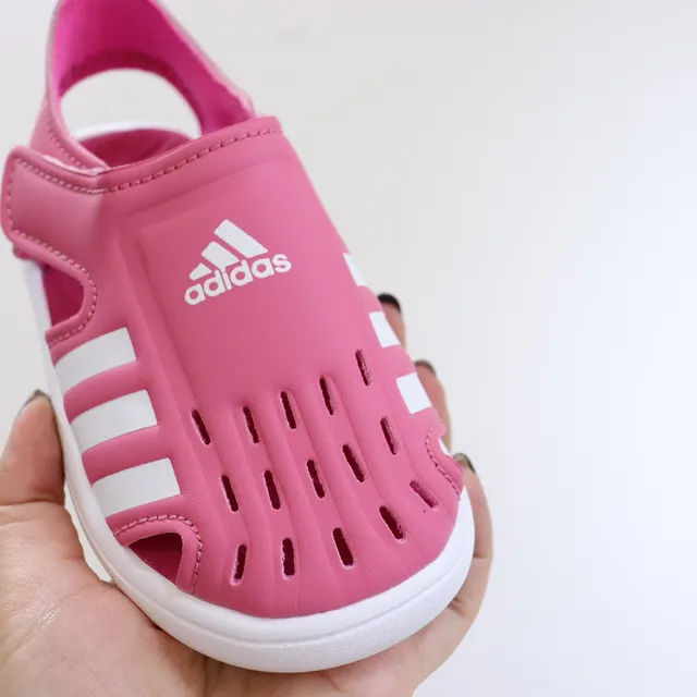 Adidas Adilette Aqua White Pink স্লিপ-অন ছিদ্রযুক্ত উপরের ক্যাজুয়াল স্যান্ডাল 18