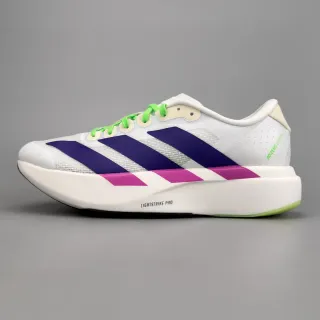 Adidas Adizero Evo 9 सफेद बैंगनी मैजेंट लाइम ग्रीन रनिंग शूज