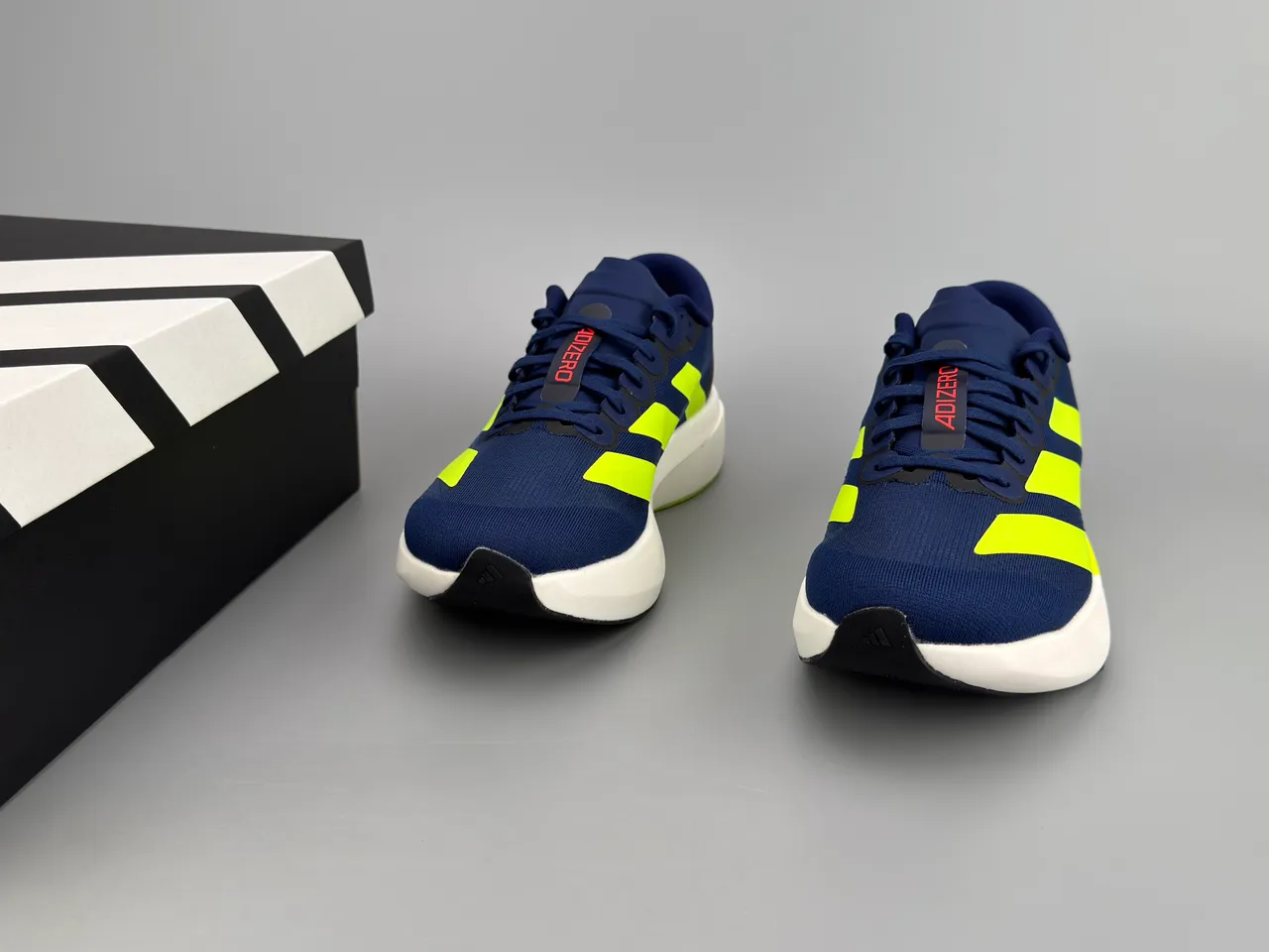 Adidas Adizero Evo SL Navy and Neon Yellow أحذية الجري 3
