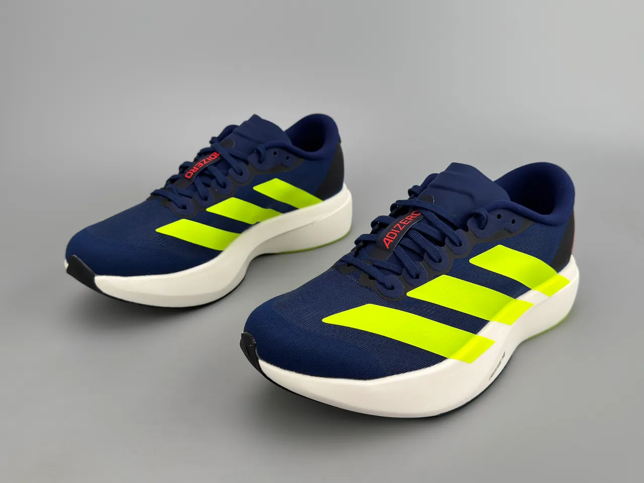Adidas Adizero Evo SL Navy and Neon Yellow أحذية الجري 5