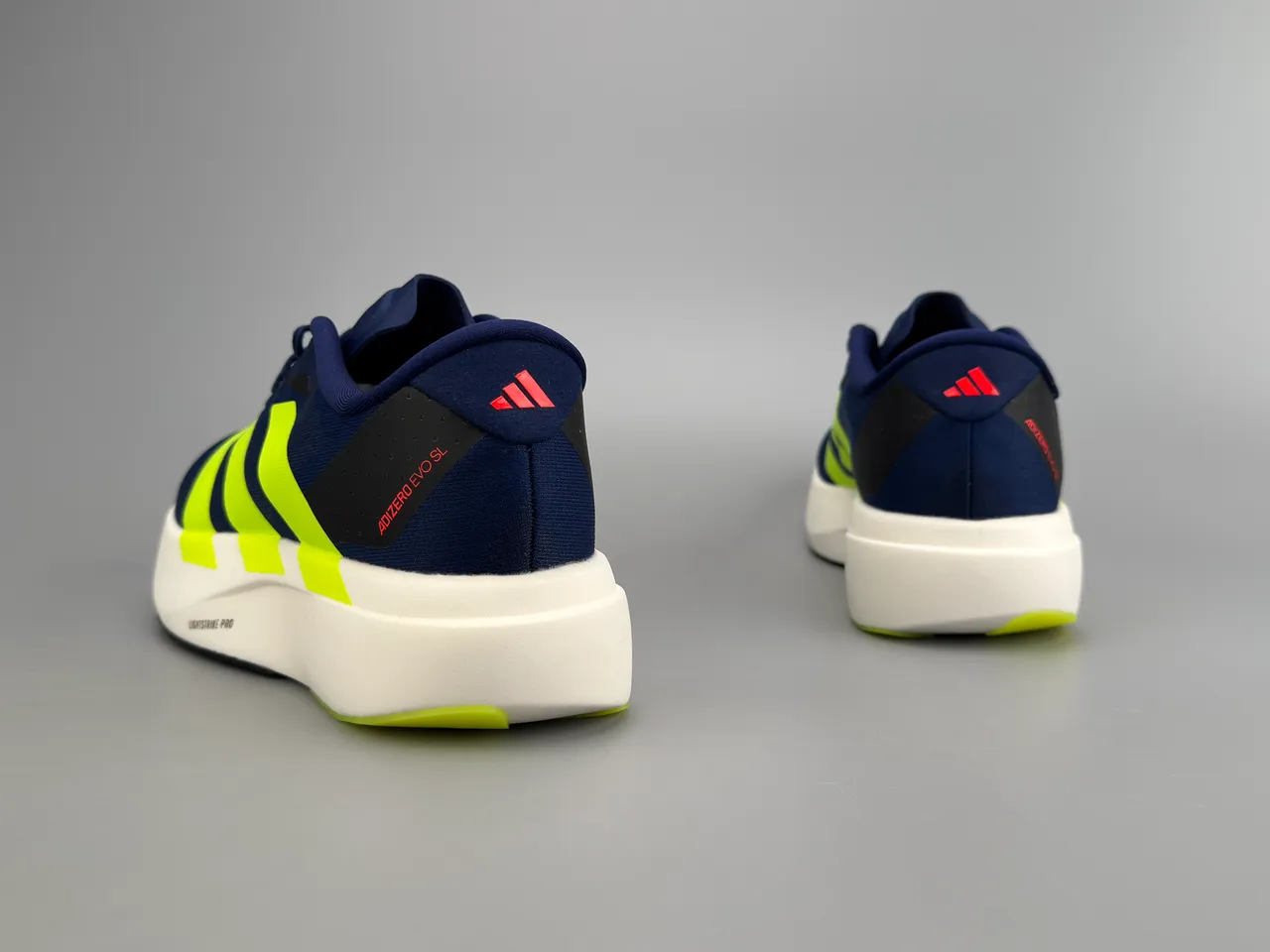 Adidas Adizero Evo SL Navy and Neon Yellow أحذية الجري 6
