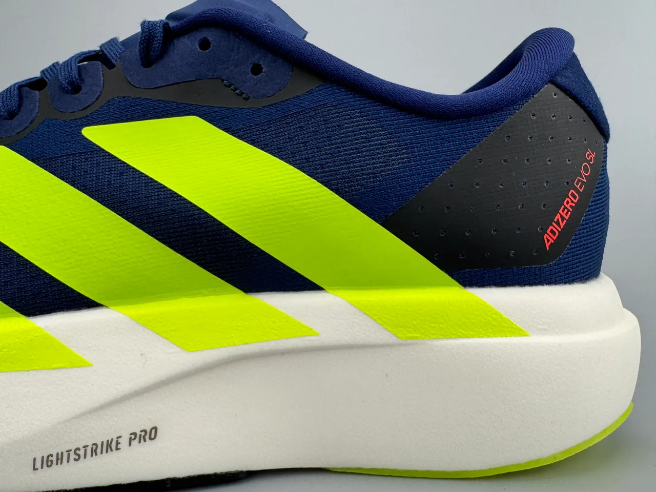 Adidas Adizero Evo SL Navy and Neon Yellow أحذية الجري 7