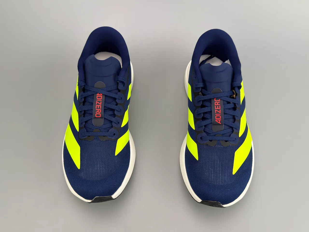 Adidas Adizero Evo SL Navy and Neon Yellow أحذية الجري 9