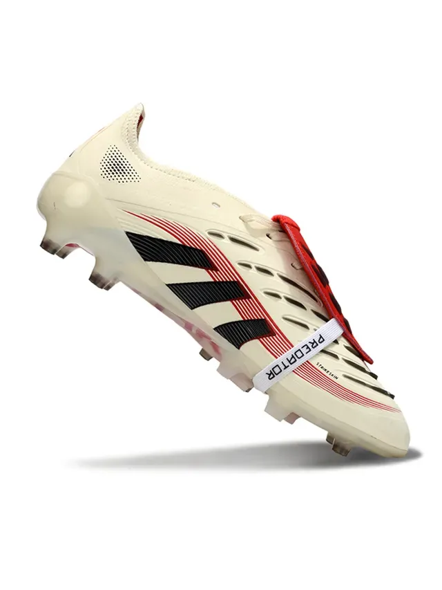 Adidas Bege Preto Baixo Molded FG Cleat Texturizado Anteiropé Campo Firme Sapatos de Futebol 2