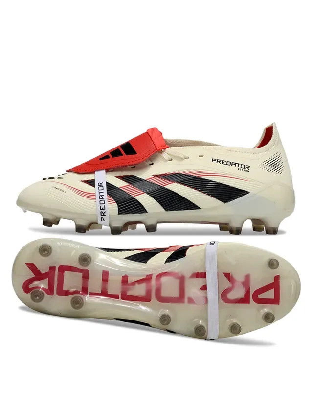 Adidas Bege Preto Baixo Molded FG Cleat Texturizado Anteiropé Campo Firme Sapatos de Futebol 3