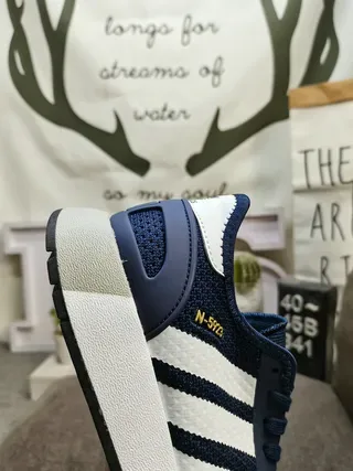 Adidas Beige Black Mesh Upper Three-Stripe Side Panel Lifestyle Sneakers 13