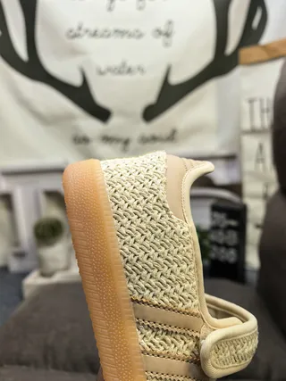 Adidas Beige Marrom Mary Jane Sem Cadarço Correia Tela Tecida Superior Sneakers Lifestyle 3