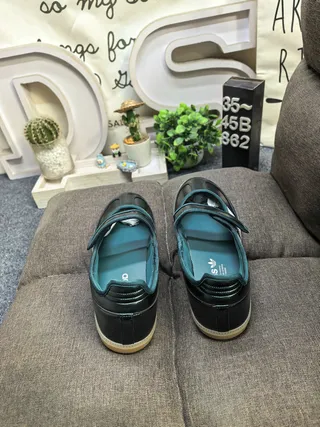 Adidas أحذية ماري جين أسود أزرق بدون أربطة حزام 8