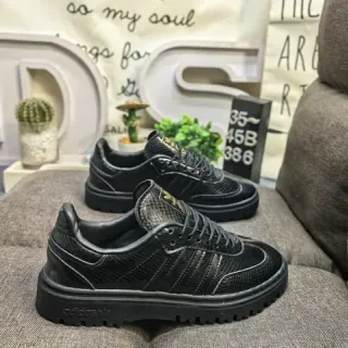 Adidas Black Gold Textured Upper Accent Sneakers