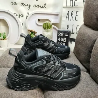 Adidas سول أسود رمادي لون واحد سميك أحذية رياضية