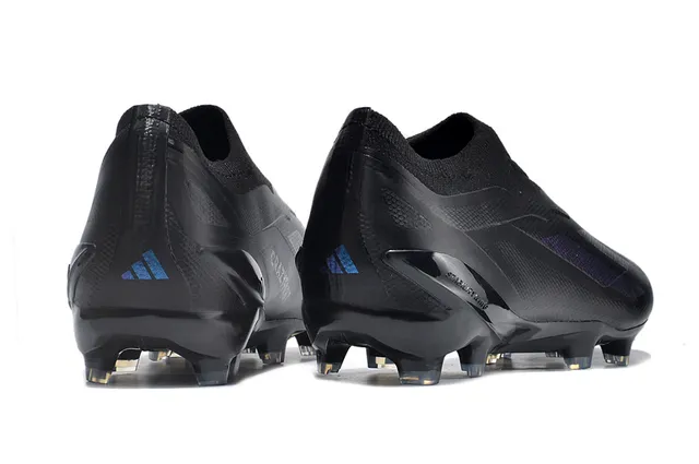 Adidas Black Purple Low-Cut Knit Collar Gradient Stripe Overlay Firm-Ground Soccer Shoes 5