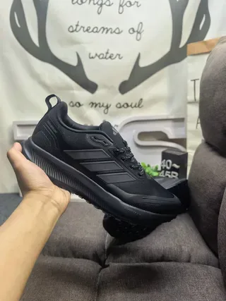 Adidas Black Silver Mesh-and-Synthetic Upper Three-Stripe Side Panel Lifestyle Sneakers 15