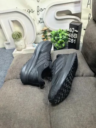 Adidas Black Silver Mesh-and-Synthetic Upper Three-Stripe Side Panel Lifestyle Sneakers 16