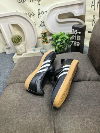 Adidas Black White Laceless Silhouette Three-Stripe Side Panel Mary Jane Shoes 6