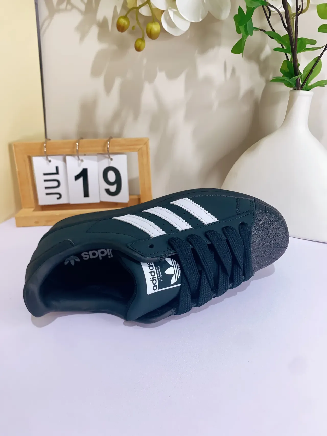 Adidas Black White Low-Top Shell-Toe Lifestyle Sneakers 4